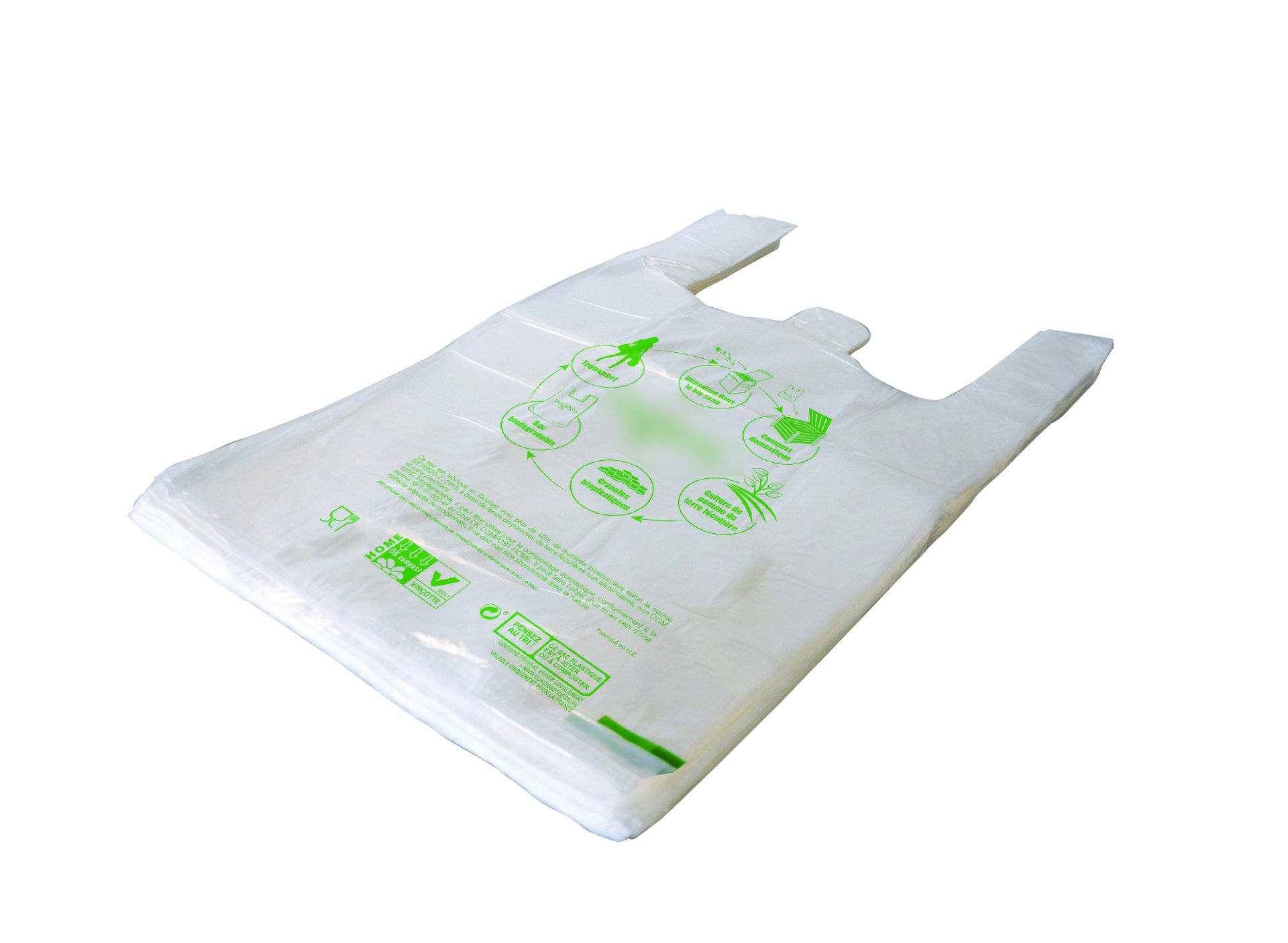 Sac en plastique biodégradable, sac plastique oxodégradable, sac  réutilisable